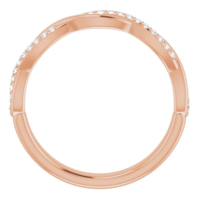 Lab Diamond Twist Style Anniversary Band