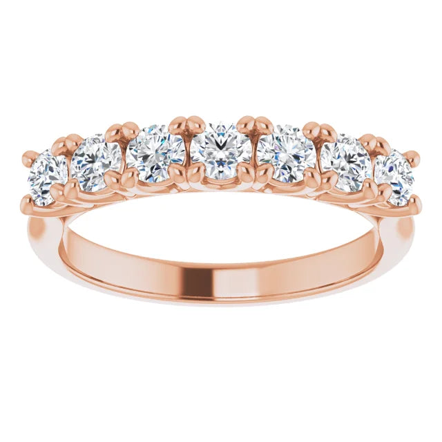 Seven Stone Round Brilliant Moissanite Anniversary Band