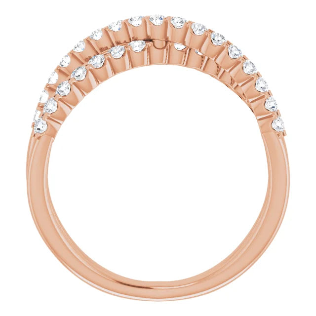 Lab Diamond Criss Cross Style Anniversary Band