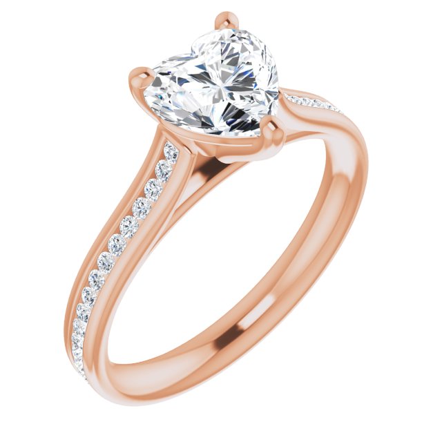 Heart Diamond Band Engagement Ring