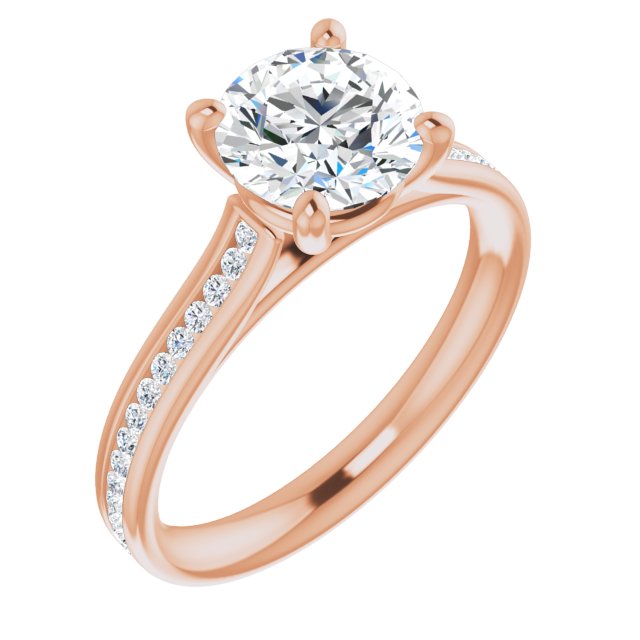 Round Brilliant Diamond Band Engagement Ring