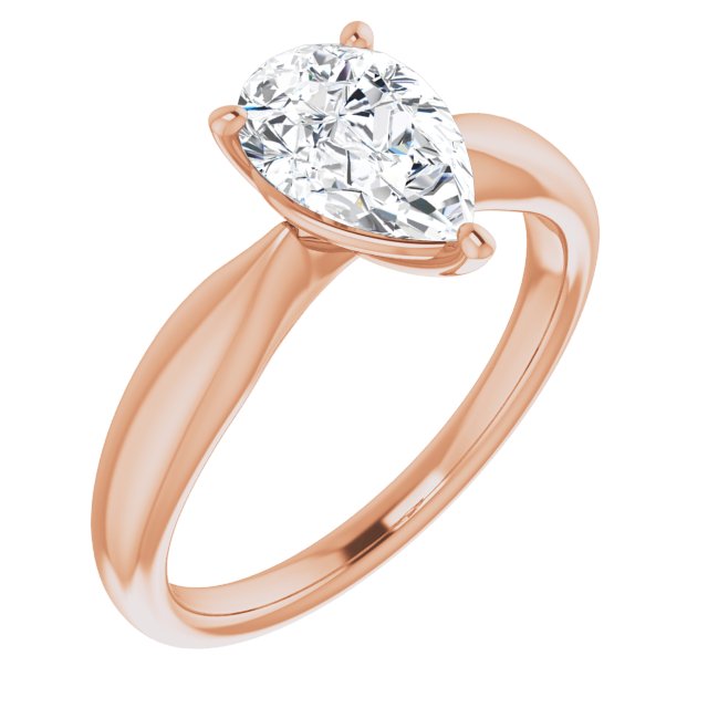 Pear Knife Edge Solitaire Engagement Ring