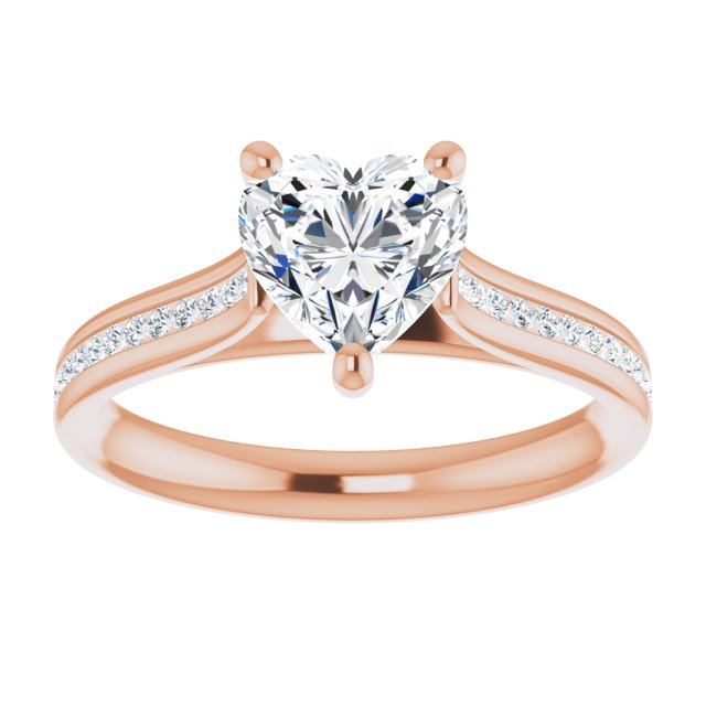 Heart Diamond Band Engagement Ring