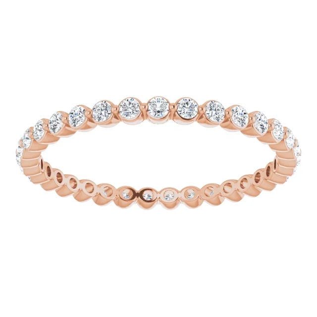 Round Brilliant Moissanite Eternity Band