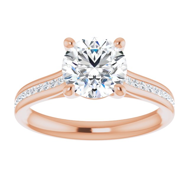 Round Brilliant Diamond Band Engagement Ring