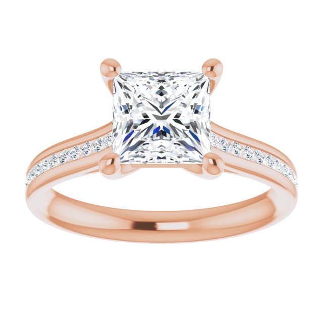 Princess Diamond Band Engagement Ring