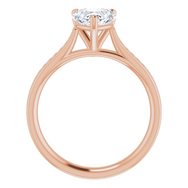 Heart Diamond Band Engagement Ring