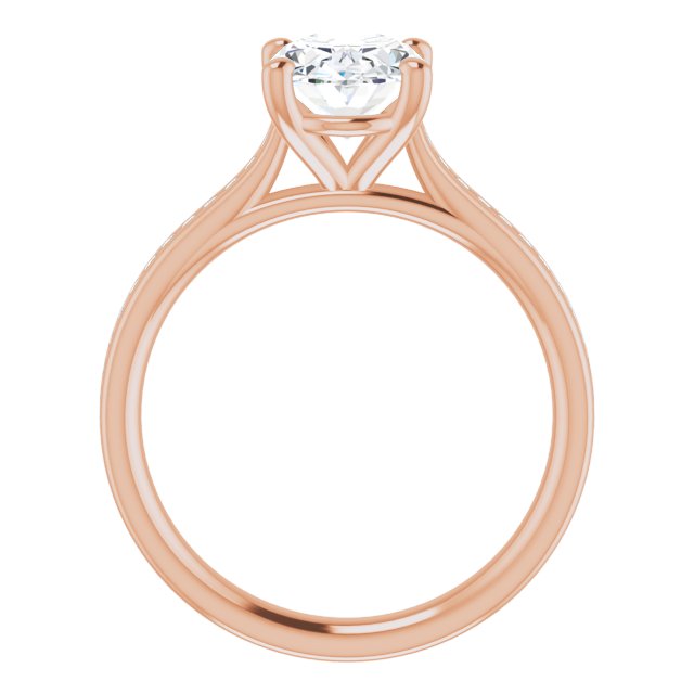 Oval Diamond Band Engagement Ring