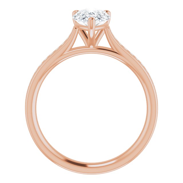 Pear Diamond Band Engagement Ring