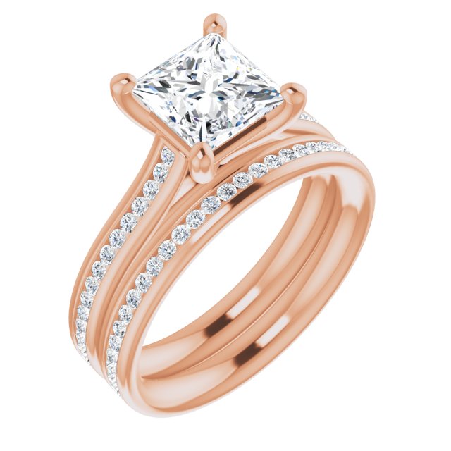 Princess Diamond Band Engagement Ring