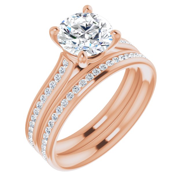 Round Brilliant Diamond Band Engagement Ring