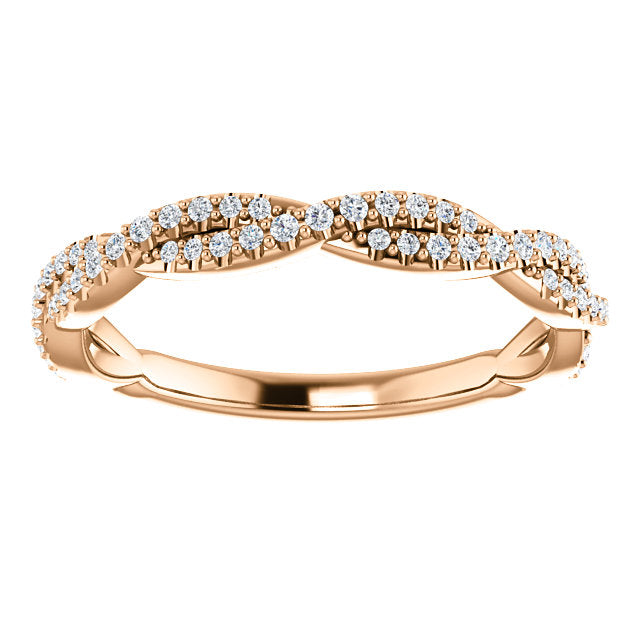 Moissanite Twist Wedding Band