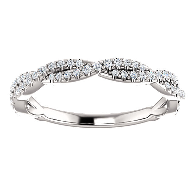 Moissanite Twist Wedding Band