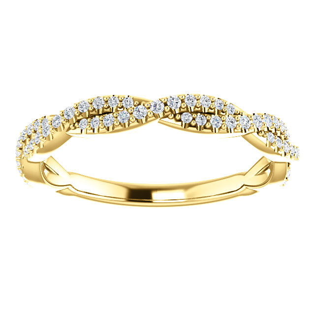 Moissanite Twist Wedding Band