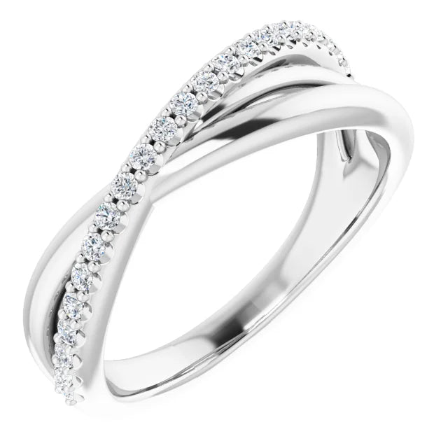 Lab Diamond Twist Style Anniversary Band