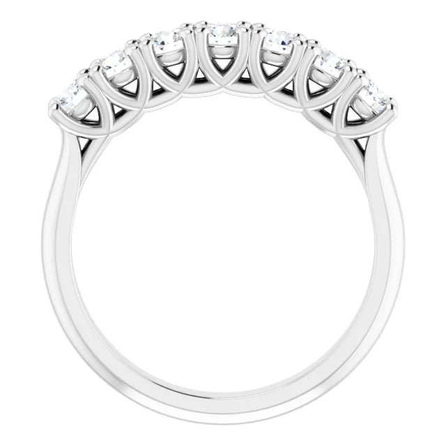 Seven Stone Round Brilliant Moissanite Anniversary Band