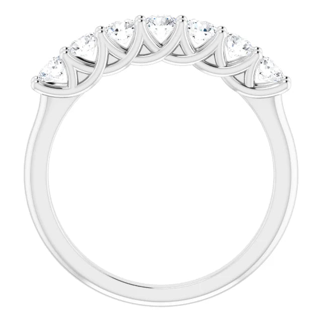 Seven Stone Round Brilliant Moissanite Anniversary Band