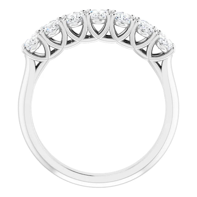Seven Stone Oval Cut Moissanite Anniversary Band