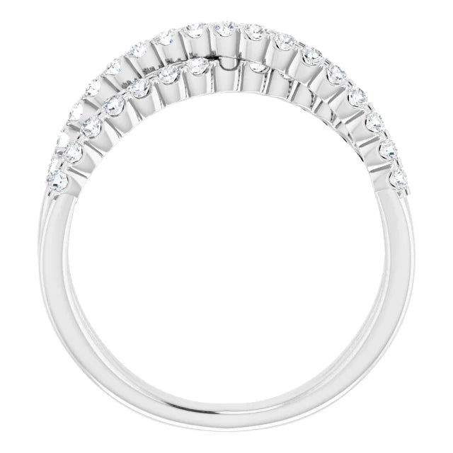 Lab Diamond Criss Cross Style Anniversary Band