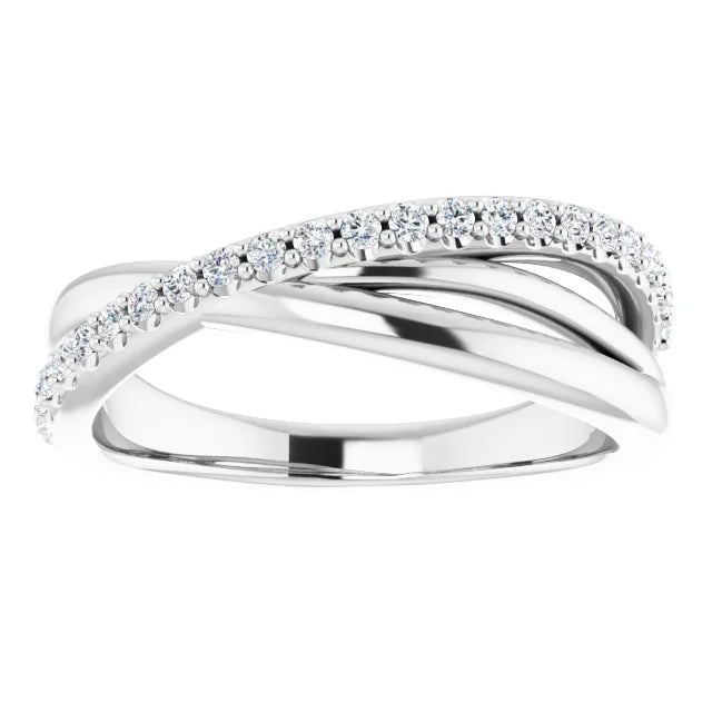 Lab Diamond Twist Style Anniversary Band