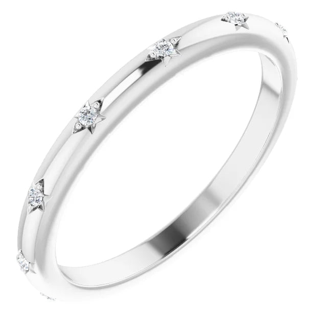 Round Brilliant Moissanite Eternity Band