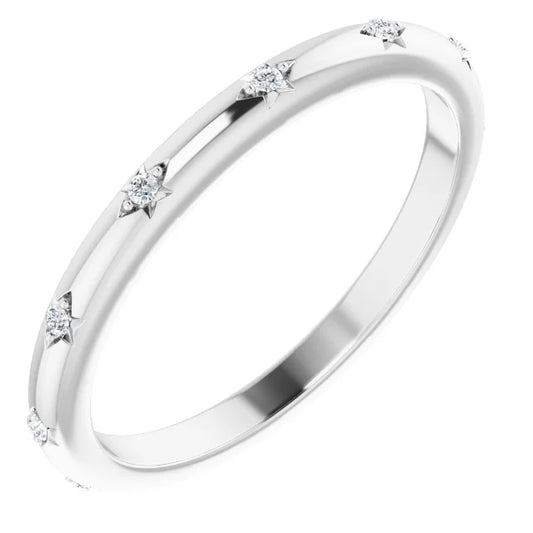 Round Brilliant Moissanite Eternity Band