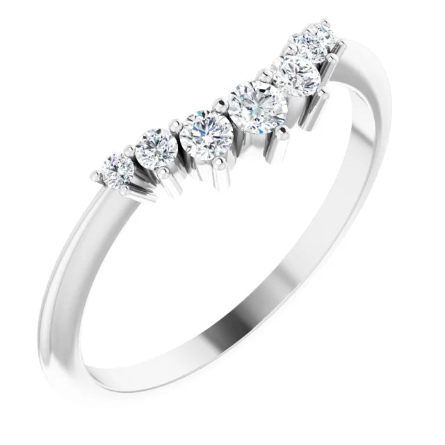 Moissanite Contour Wedding Band