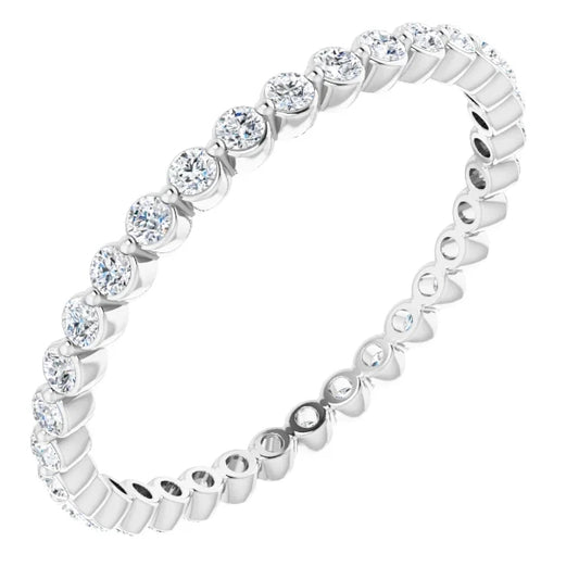 Round Brilliant Moissanite Eternity Band