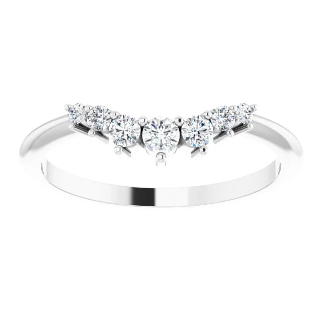 Moissanite Contour Wedding Band