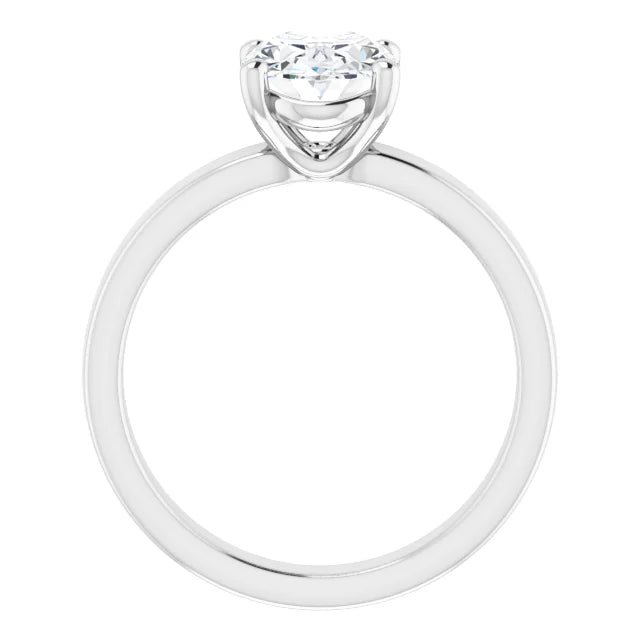 Oval Wide Band Solitaire Engagement Ring