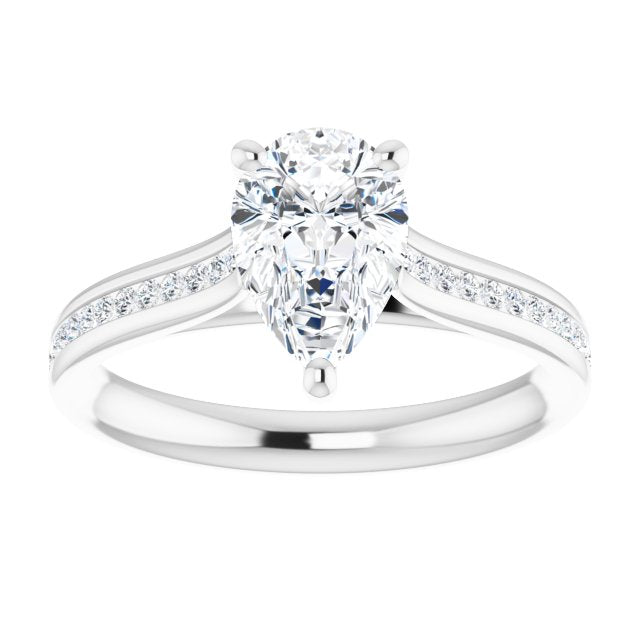 Pear Diamond Band Engagement Ring