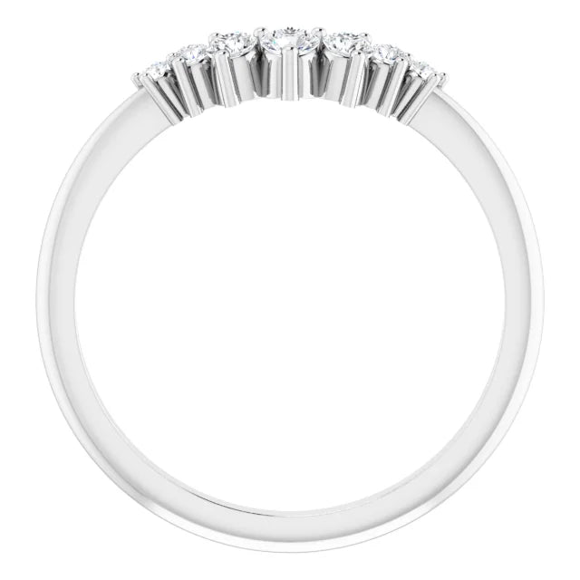 Moissanite Contour Wedding Band