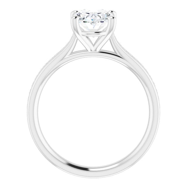 Oval Diamond Band Engagement Ring