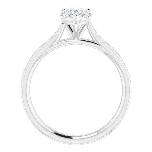 Pear Diamond Band Engagement Ring