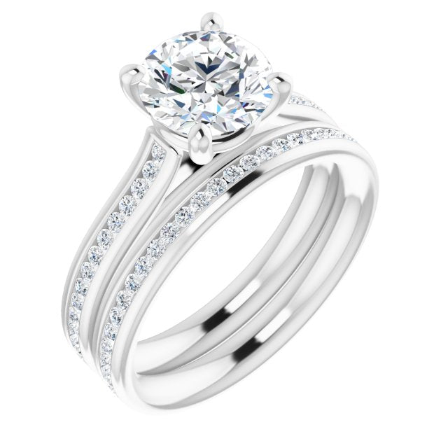 Round Brilliant Diamond Band Engagement Ring