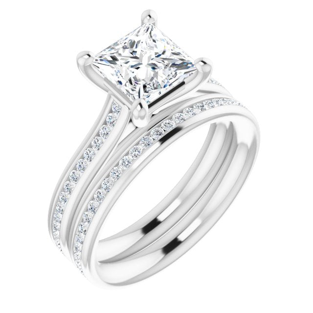 Princess Diamond Band Engagement Ring