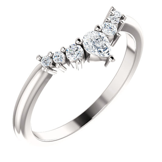 Diamond Contour Wedding Band - I Heart Moissanites