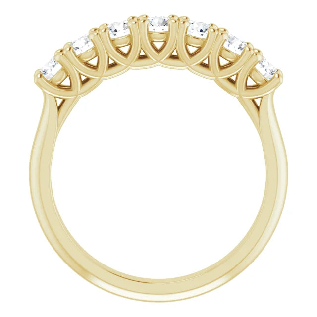 Seven Stone Round Brilliant Moissanite Anniversary Band