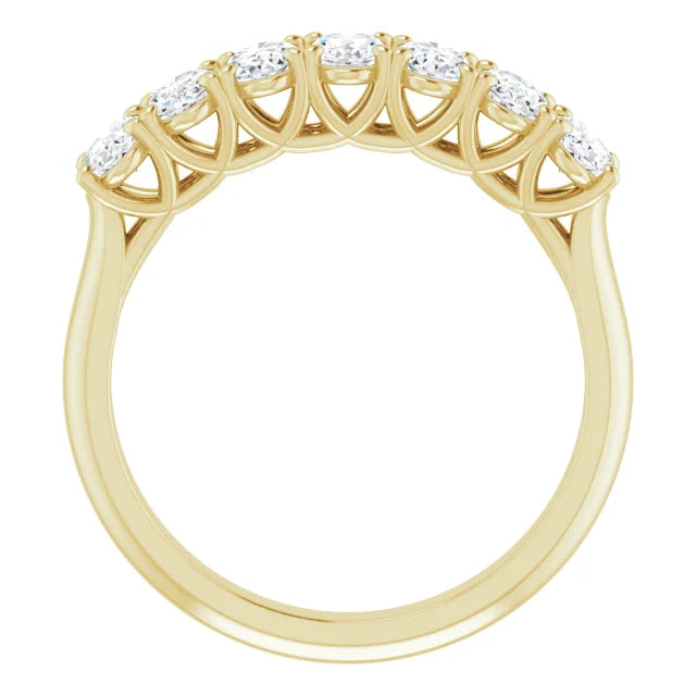 Seven Stone Oval Cut Moissanite Anniversary Band