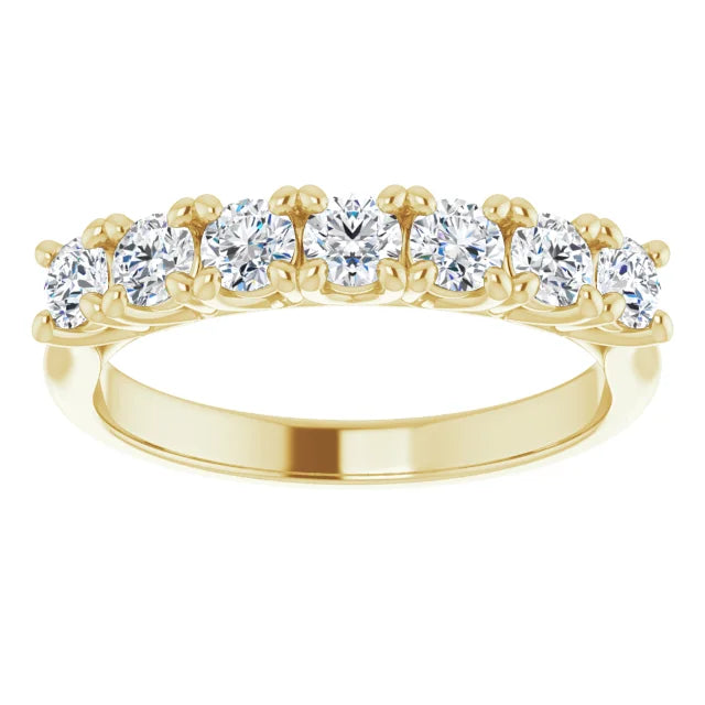 Seven Stone Round Brilliant Moissanite Anniversary Band