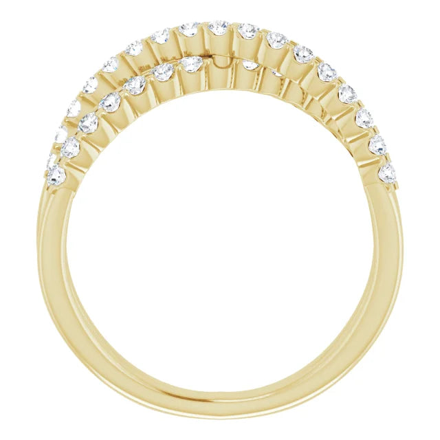 Lab Diamond Criss Cross Style Anniversary Band