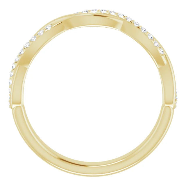 Lab Diamond Twist Style Anniversary Band