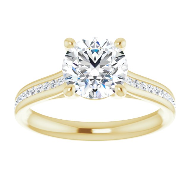 Round Brilliant Diamond Band Engagement Ring