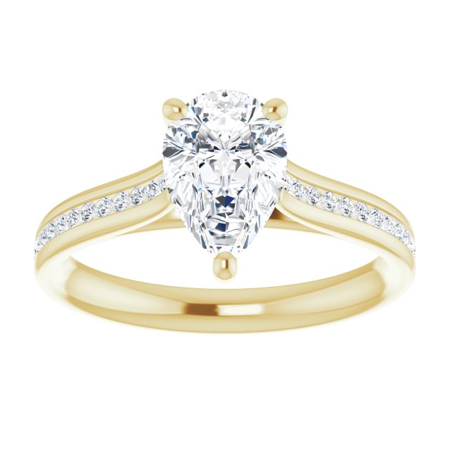 Pear Diamond Band Engagement Ring