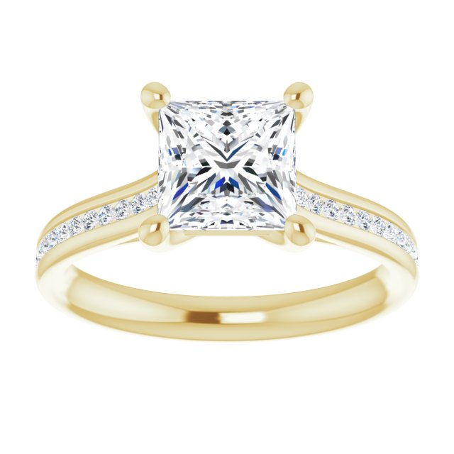 Princess Diamond Band Engagement Ring