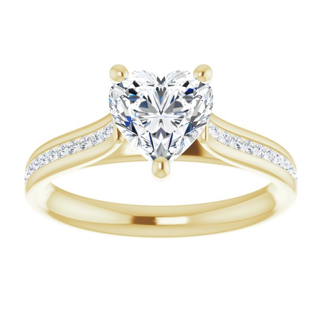 Heart Diamond Band Engagement Ring