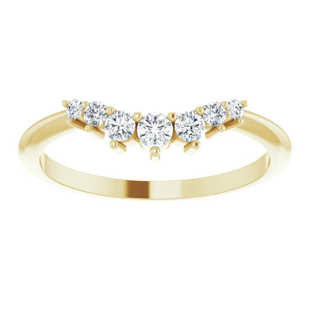 Moissanite Contour Wedding Band
