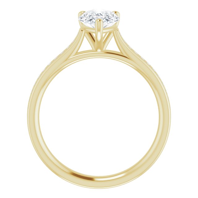 Pear Diamond Band Engagement Ring