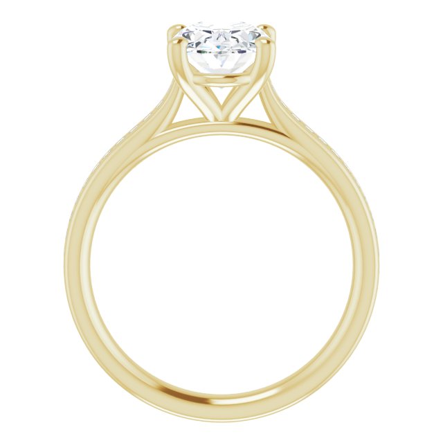 Oval Diamond Band Engagement Ring