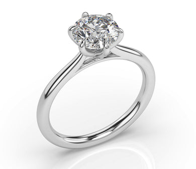 Six Claw Round Brilliant Solitaire Engagement Ring